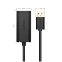 Cáp dữ liệu USB 2.0 nối dài truyền dữ liệu giữa máy tính và ổ cứng USB có chipset dài 15m Ugreen (10323)