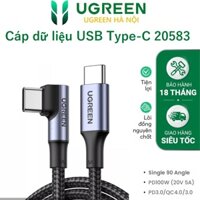 Cáp dữ liệu USB TypeC vuông góc 90 độ,truyền dữ liệu từ máy tính ra điện thoại dài 3m màu đen Ugreen (20583)