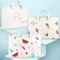 Cặp đựng Laptop chống sốc hình Kem, Dưa hấu, có nhiều ngăn tiện lợi