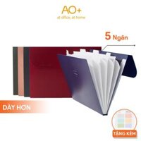 Cặp đựng tài liệu A4 5 ngăn AO, Túi đựng tài liệu học tập tiện lợi màu OFF WH445 - Xanh rêu,WH445