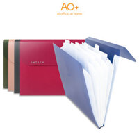 Cặp Đựng Tài Liệu A4 Nhiều Ngăn AO Switch OFF 5 Ngăn Có Phân Trang - Đen