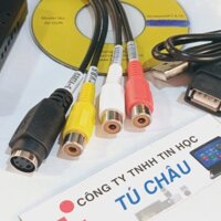 Cáp Easy CAP Video DVR / Chuẩn USB 2.0 ra 3 AV + S Video 4 Pin Lổ Cái / Dài 25Cm (AV DVR)