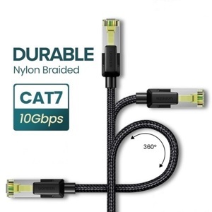 Cáp Ethernet đồng nguyên chất dây dù Ugreen 30791 10M Đen OD5.5mm