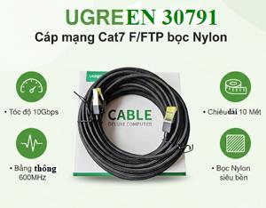Cáp Ethernet đồng nguyên chất dây dù Ugreen 30791 10M Đen OD5.5mm