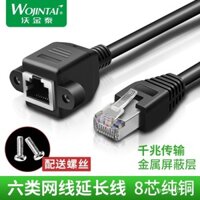 Cáp Ethernet Gigabit Cat 6 bằng đồng nguyên chất, cáp nối dài mạng RJ45 đầu đực sang đầu cái, cáp kết nối băng thông rộng có tai