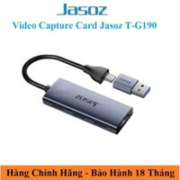Cáp ghi hình HDMI USB-A, USB-C Video Capture Card hỗ trợ PD100W Jasoz T-G190 - Chính Hãng