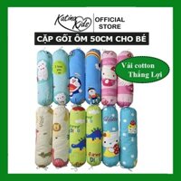 Cặp gối dài, cặp gối ôm cho bé 50cm, vải cotton thắng lợi mềm mát, họa tiết quen thuộc với bé