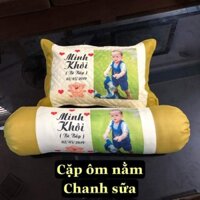 cặp gối kê đầu gối ôm cho bé in hình theo yêu cầu