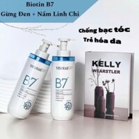 Cặp gội xả B7 Visiami - Gừng đen + nấm linh chi- Chống bạc tóc, chống hói và giảm khô xơ.