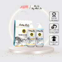 Cặp Gội Xả Lucky Hair TNT Keratin & Colagen Phục Hồi Chống Rụng Tóc 800ml x2 Chính Hãng_KEM