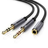 Cáp Gộp Audio 3.5mm 2 Vào 1 Ra Ugreen 20899 (Mic và Headphone)