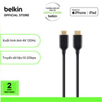 Cáp HDMI 1.4 Belkin đầu mạ vàng 24K chuẩn 4K 120Hz, TV 3D, full HD, âm thanh 7.1, truyền mạng Ethernet băng thông 10.2Gp