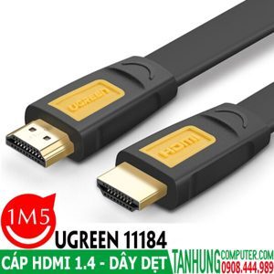 Cáp HDMI 1,5M sợi dẹt hỗ trợ 4Kx2K chính hãng Ugreen 11184