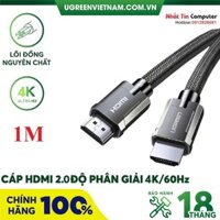 Cáp HDMI 2.0 dài 1m chuẩn 4K@60MHz Ugreen 70322 cao cấp