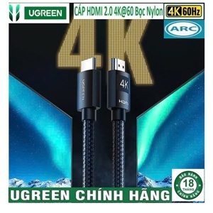 Cáp HDMI 2.0 dài 1M Ugreen 30999 bọc nylon 4K 2K