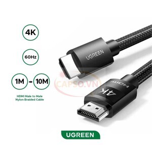 Cáp HDMI 2.0 dài 2M bọc nylon hỗ trợ độ phân giải 4K@60Hz Ugreen 40101 cao cấp