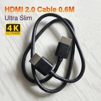 Cáp HDMI 2.0 dài 60cm 0.6M, 4K cho máy tính PC Laptop Tiny PC Raspberry pi Set top box màn hình Tivi
