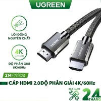 Cáp HDMI 2.0 độ phân giải 4K 60Hz cao cấp dài 1-2m UGREEN HD136 - Hàng Chính Hãng - 70322 1m đen