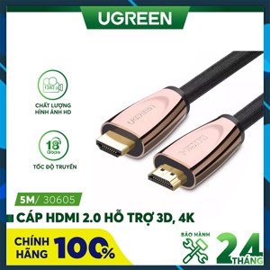 Cáp HDMI 2.0 Ugreen 30605 dài 5M hỗ trợ 3D, 4K, Ethernet
