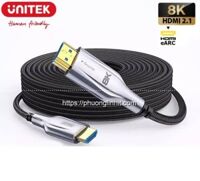 Cáp HDMI 2.1 sợi quang UNITEK 8K – C1064SL dài 25 Mét Active Optical (8K@60Hz 4K@144Hz HDR-eARC 48Gbps)