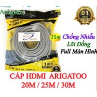 Cáp HDMI ARIGATO 20m 25m 30m lõi đồng HDTV 4K*2K (19+1) - Dây HDMI To HDMI tròn chuẩn FULL HD 1080p