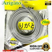 Cáp HDMI ARIGATO 20m 25m 30m lõi đồng HDTV 4K*2K (19+1) - Dây HDMI To HDMI tròn chuẩn FULL HD 1080p