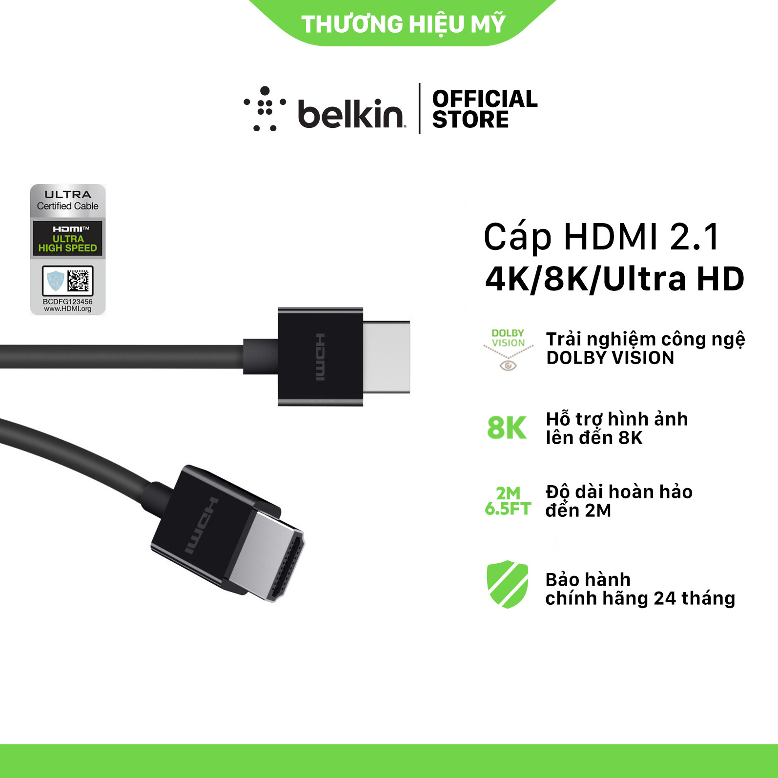 Cáp HDMI Belkin AV10175BT2M