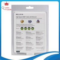 Cáp HDMI Belkin đầu mạ vàng 24k 5 mét - Hàng Chính Hãng - BH 2 Năm - F3Y021bt [Queen Mobile]