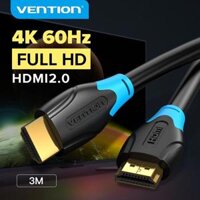 Cáp HDMI chuẩn 2.0 xuất hình 3D, 4K-60Hz - Male Cable HDMI 2.0 High Speed 3D 4K 60Hz Vention - Hàng chính hãng - 3M