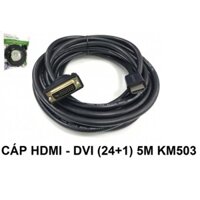 Cáp HDMI - DVI (24+1) 5m KM503