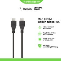 Cáp HDMI Ethernet, 4K, Full 3D, Nicken Plate Connector Belkin F3Y020BT2M 2m Đen - Hàng Chính Hãng