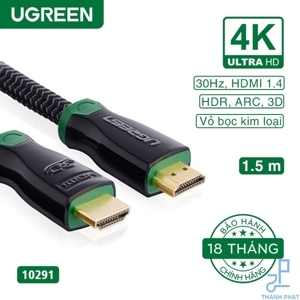 Cáp HDMI hỗ trợ 3D 4K x 2K Ugreen 10291 1.5m
