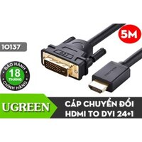 Cáp HDMI to DVI 24+1 dài 5m mạ vàng cao cấp hỗ trợ Full HD chính hãng Ugreen 10137 HD106