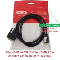 Cáp HDMI to DVI (DVI to HDMI) 1.5m Unitek Y-C217A 2K (24+1) (2 chiều)