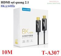 Cáp HDMI to HDMI 2.1 sợi quang AOC Optical Fiber dài 10M độ phân giải 8K@60Hz Jasoz T-A307 cao cấp