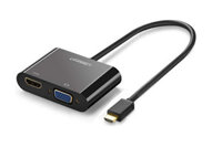 Cáp HDMI To HDMI/VGA + Audio 3.5mm Ugreen 40744 (Nguồn Micro USB 5V)