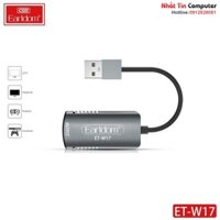 Cáp HDMI to USB 3.0 Video Capture Earldom ET-W17 - Hỗ Trợ Live Stream, Ghi Hình Từ Điện Thoại, Camera, PS4, XBOX - Cao cấp