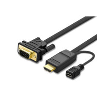 Cáp HDMI to VGA chính hãng Ugreen 30451 dài 3M có nguồn phụ