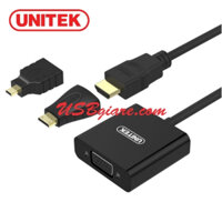 CÁP HDMI TO VGA (+MICRO, MINI HDMI ADAPTER) 3 IN 1 UNITEK Y-6355