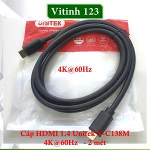 Cáp HDMI Unitek Y-C138M - 2m