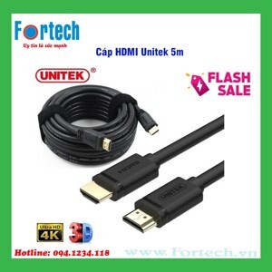 Cáp HDMI Unitek Y-C140 - 5m, hỗ trợ 3D, HDMI 1.4, 4K x 2K