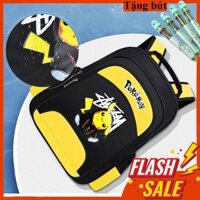 Cặp học sinh cấp 1 2 Balo Chống Nước Chong Bám Bụi Nhiều Ngăn hình micachu, ba lô tiểu - trung học