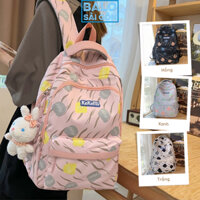 Cặp học sinh cấp 2 cấp 3 xinh xắn màu trắng xanh hồng chất liệu cao cấp thời trang ulzzang nhiều ngăn chống nước BLS57