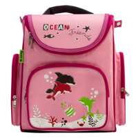 Cặp Học Sinh Chống Gù Ocean Friends B.BAG B-12-017 28.8 x 36.5 m - Hồng Nhạt