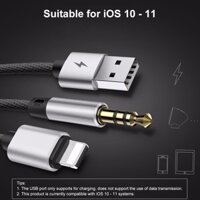 Cáp iPhone 3.5mm + USB Charging Audio for iOS 10 BASEUS cho iPhone 7/ 7Plus 8/8Plus / iPhone X