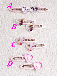 Cặp kẹp tóc công chúa Elsa, Anna, Pony tím cho bé gái