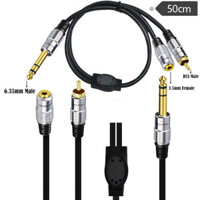 Cáp Kết Hợp 6.35mm Nam Đến RCA Nam 6.35 Cáp Âm Thanh 3.5mm Nữ Đến 6.35 Lớn Ba Lõi 6.5 Cáp Nối Dài