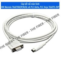 Cáp kết nối màn hình HMI Weintek TK6070IH/IP/IK/IQ với PLC Delta, PLC Xinje TK6070-DVP