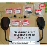 CẶP KÍNH CHIẾU HẬU HONDA FUTURE NEO DÙNG CHUNG CÁC ĐỜI GỒM 8 CHI TIẾT CHÍNH HÃNG HONDA ,UY TÍN