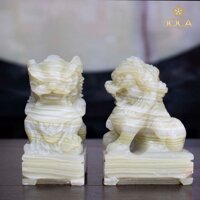 Cặp Kỳ Lân Ngọc Pakistan Tự Nhiên Giá Rẻ 12cm